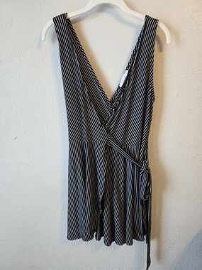 Final Touch Black and White Striped Romper